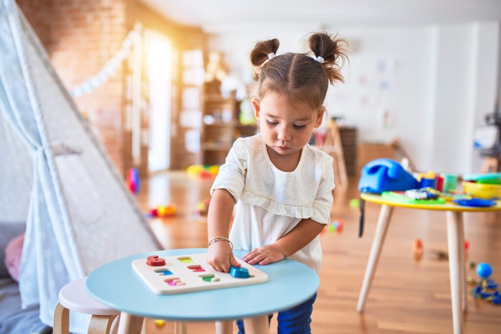 Toddler in psychological testing