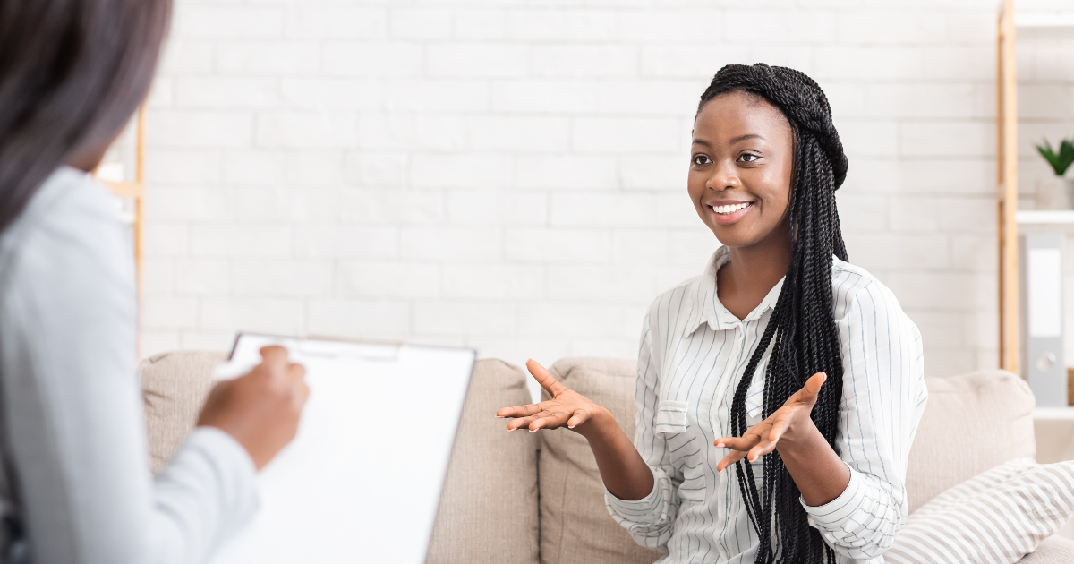 Patient and psychiatrist discussing care